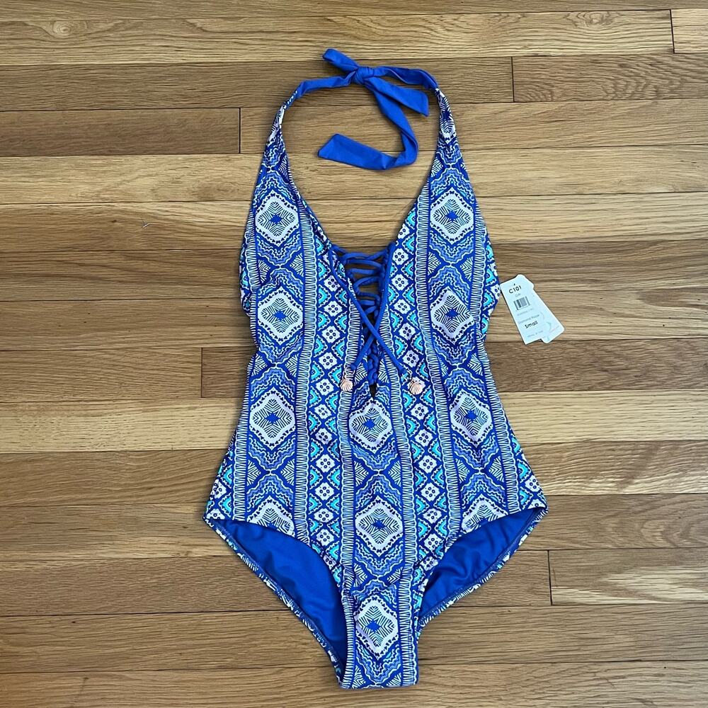 Swim Systems Deep-V Lace-Up Swimsuit - Size 8